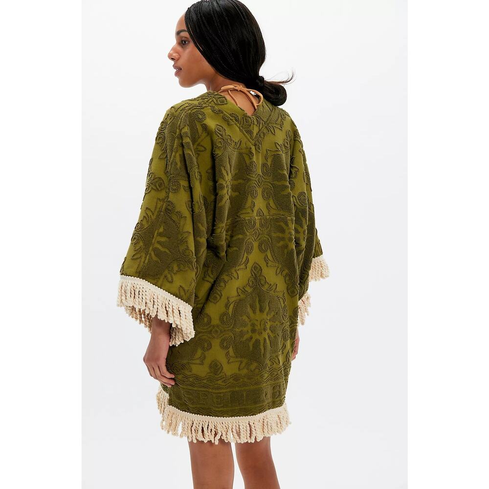 Free People x Spell Pomelia Terry Throw Over Dress Island Green Oversize Large - Picture 2 of 14
